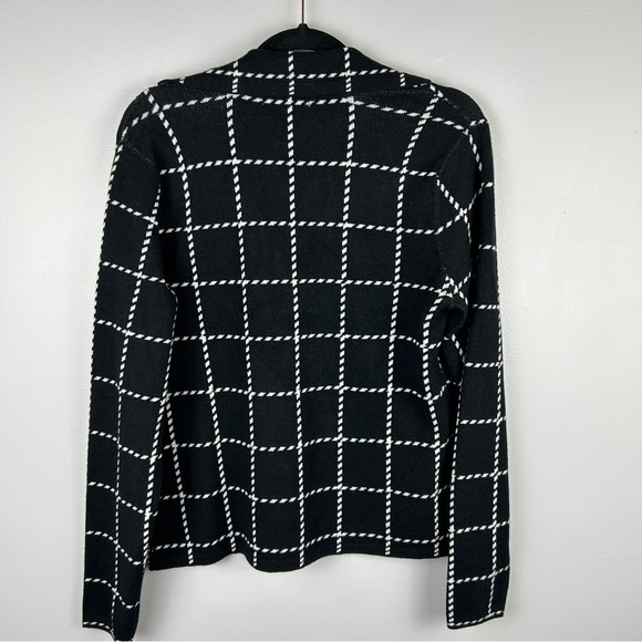 89th & Madison Window Pane Double Breasted Cardigan Medium Black NWT - Picture 12 of 13